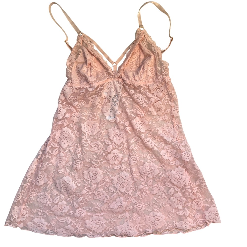 Forever 21 Pink Lace Y2K Babydoll Camisole Size S Coquette Fairycore